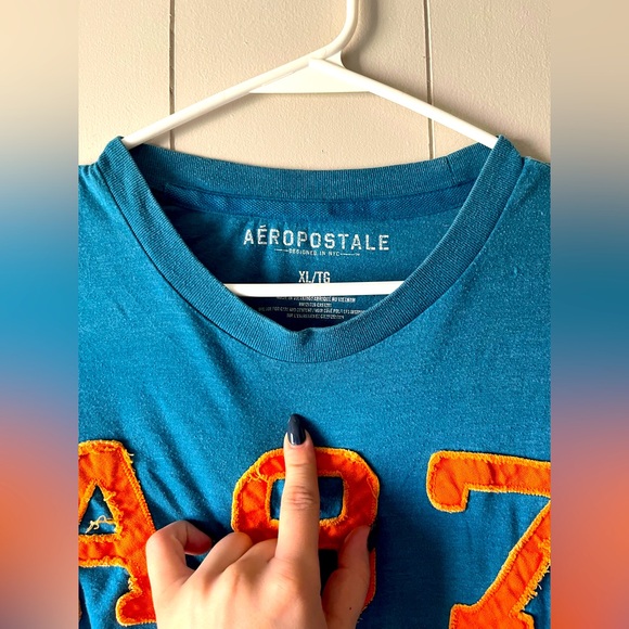 Aeropostale Teal and Orange Graphic Tee Men’s Size XL - Picture 10 of 11
